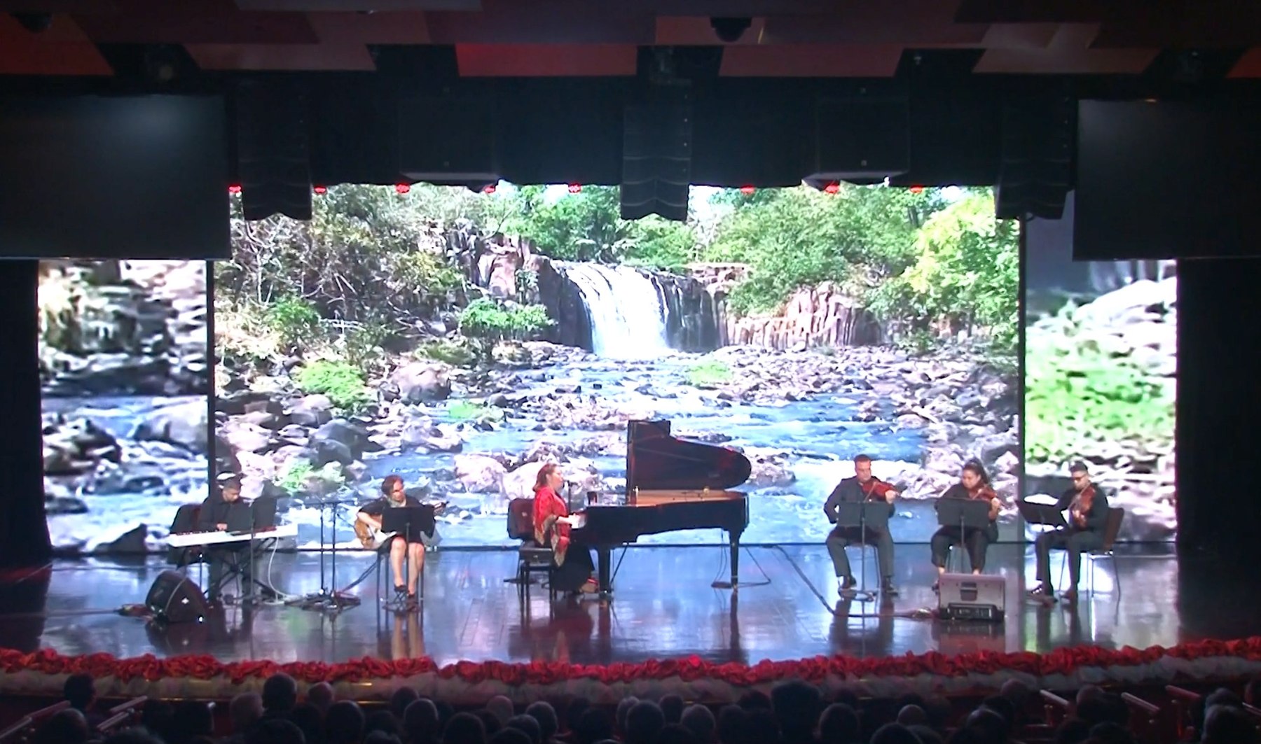 Patricia Vlieg performing With Love from Panama with a Venezuelan string quartet aboard Peace Boat
